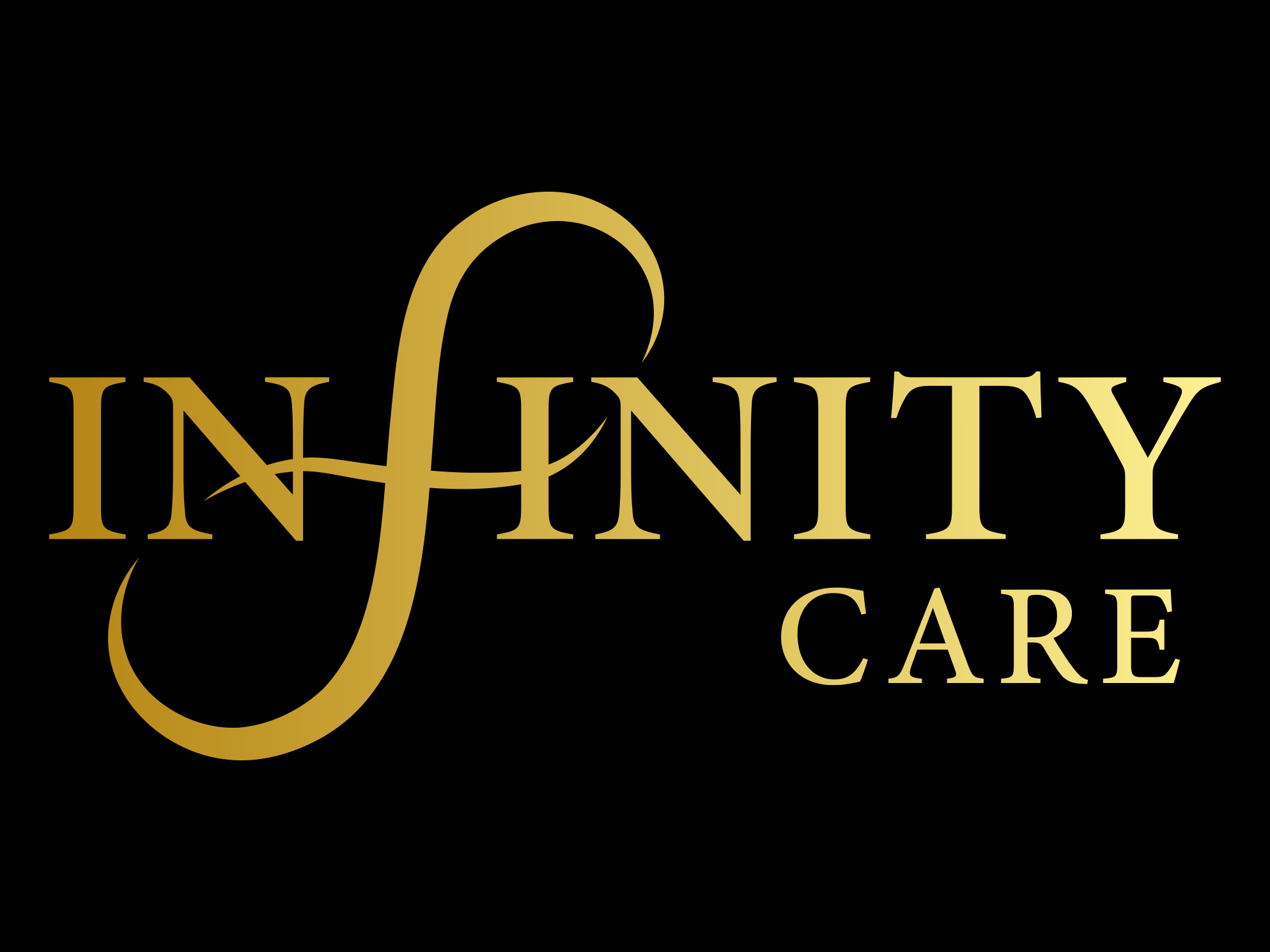 Infinity Care Logo with gold infinity symbol