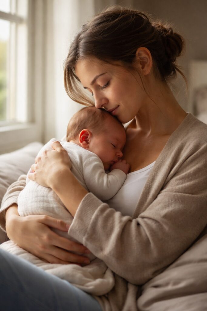 A loving mother embracing her baby!